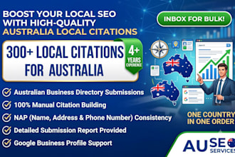 build 300 australia local citations and directory submission