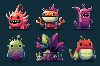 do pixel art monsters or character