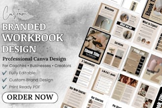 design a custom branded canva workbook and ebook for coaches and businesses