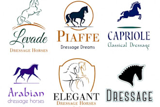 create a unique horse equine equestrian farm animal dog logo for your business