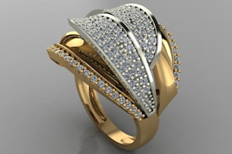 create a photorealistic 3d cad jewelry design for your products manufacturing