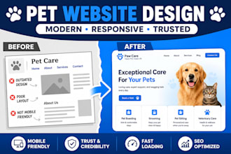 design pet care website pet shopify store pet website dog website