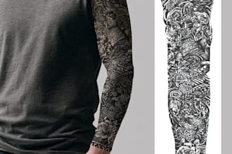 create a tattoo design of tattoo sleeve