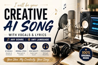 be your creative ai singer songwriter with vocals any genre and language