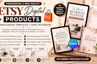etsy digital product canva ebook template etsy digital product print on demand