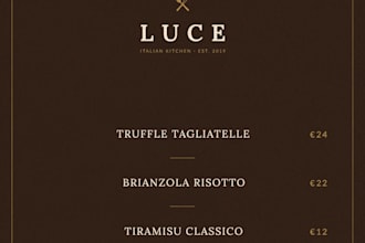 design a modern restaurant cafe or food menu