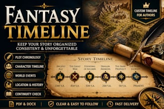 create a detailed fantasy timeline for your novel or book series