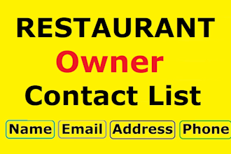 provide verified USA restaurant and hotel owners email list
