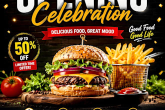 design eye catching restaurant, food, pizza menu