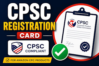 create consumer product safety commission cpsc registration card amazon or etsy