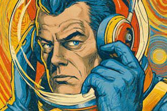 draw old retro distressed comic illustration