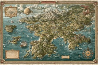 draw a wonderful custom fantasy map