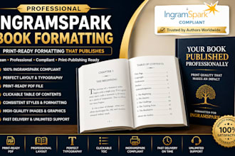 deliver professional ingramspark book formatting for print