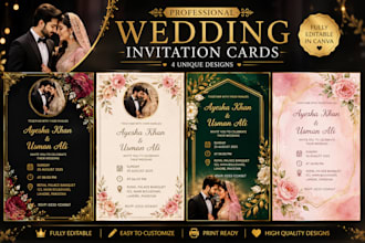 design modern wedding invitation cards in canva