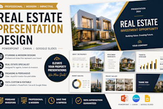 design real estate powerpoint presentation, canva presentation, google slide ppt