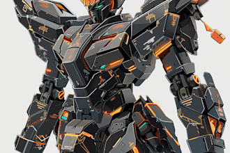 create custom mecha robot art