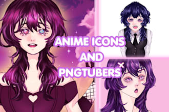 draw a custom pngtuber asset or anime vtuber model art