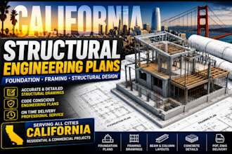 design california structural plans, framing drawings, beam and foundation layout