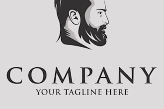 do contemporary line art text or badge logo design