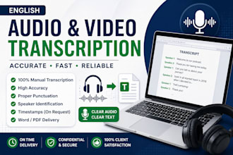 transcribe english audio and video accurately