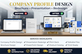 design professional company profile brochure redesign your existing presentation