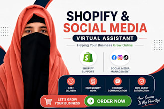 be your shopify and social media VA