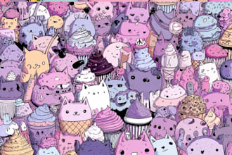 make custom cute kawaii doodles stickers illustration