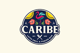 design monogram latin caribbean restaurant logo
