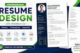 design a professional ats friendly resume and CV