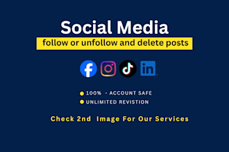 manually follow, unfollow, and delete posts to clean up your social media