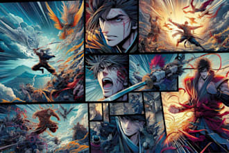 illustrate manga panels and comic book pages