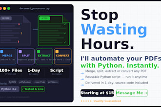 automate PDF tasks using python merge, split, extract and convert