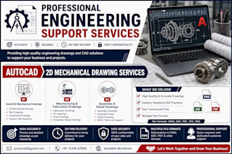 create professional autocad 2d mechanical drawings