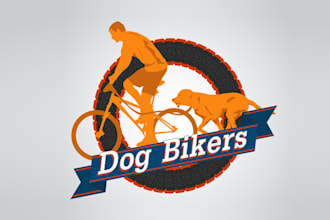 design traditional super dog bikers logo