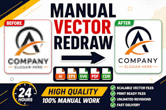 manually redraw logo to vector in ai eps svg pdf cdr