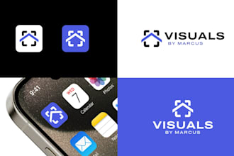 design a simple modern app logo and app icon