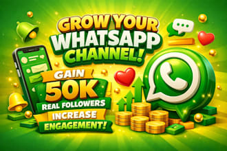 increase promote whatsapp channel real followers and increase engagement