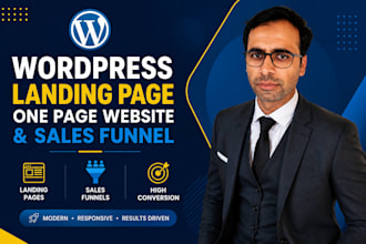 create wordpress landing page, sales funnel and one page website