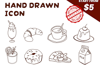 create hand drawn icon for your photo, pet, or your ideas