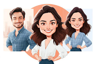 draw cartoon avatar, cartoon character, caricature,