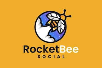 design rocket launch intro logo