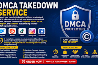 remove reddit onlyfans, tiktok, instagram and facebook content under dmca