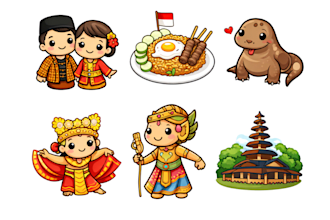 make cute sticker illustration
