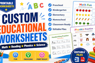 create custom educational worksheets for preschool kindergarten and elementary