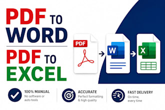 do PDF to word or excel conversion manually