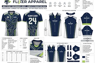 design sportswear sewing patterns for jerseys, teamwear and tracksuit
