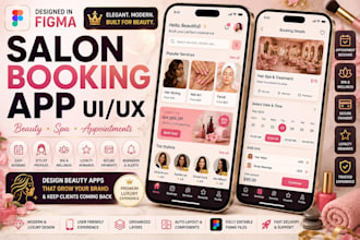 design premium beauty salon spa appointment mobile app UI UX in figma