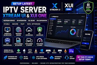 setup latest iptv server xtream ui xui one, restream service, api, ssl, epg conf