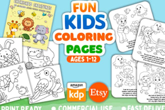 design kids coloring book pages and book layout