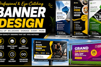 design modern banner, roll up banner and billboard